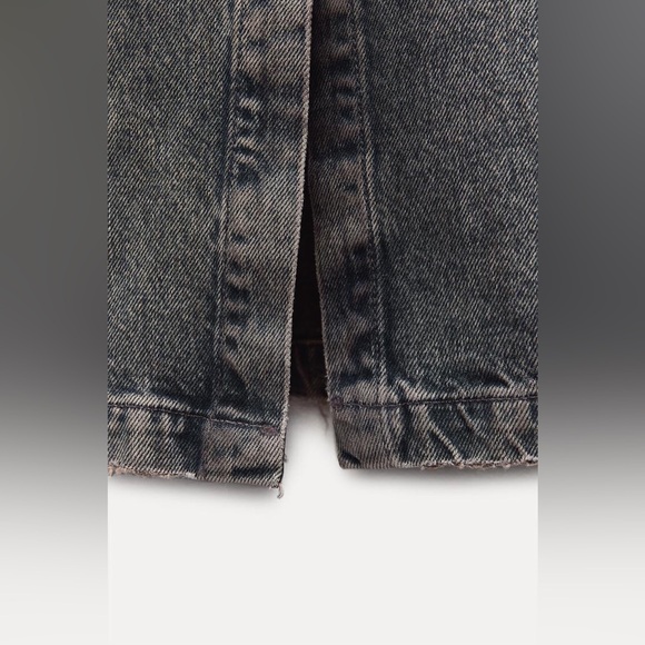 ZARA ZW Collection Denim Cotton Shirt Midi Dress Size Small Gray Wash $139 NWT - Picture 13 of 13